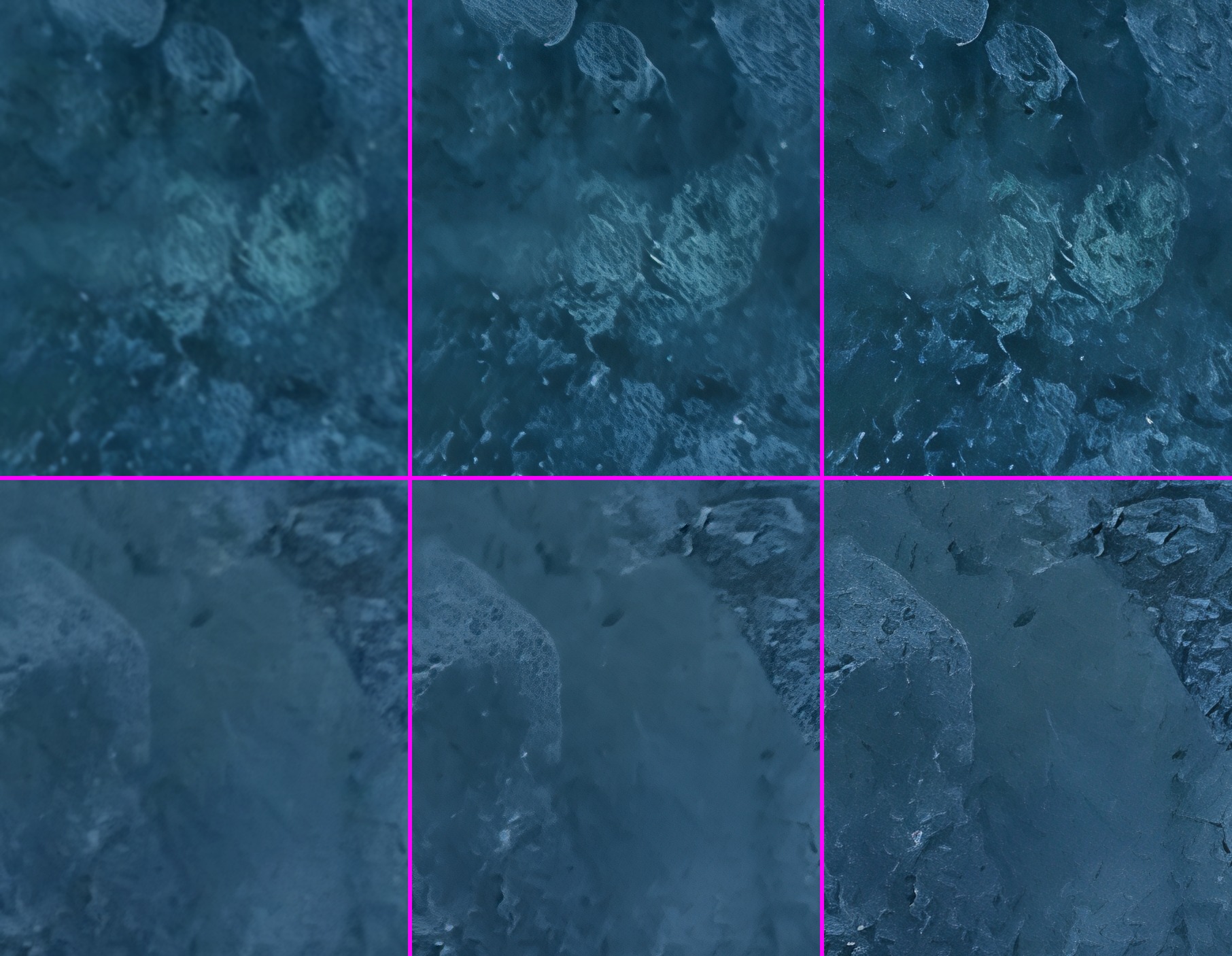 The ice floor: before, Standard MAX, Recovery V2
